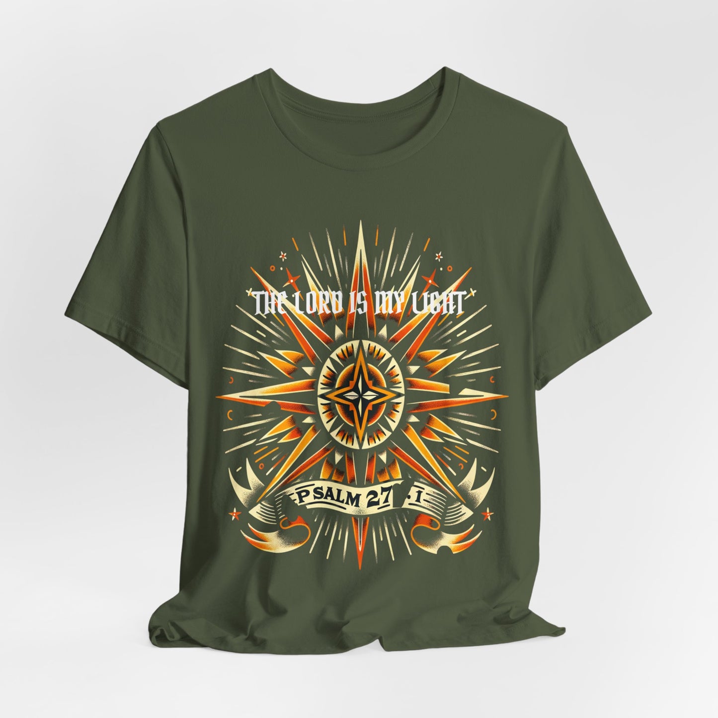 Psalm 27:1 Shirt | Vintage Tattoo-Inspired Tee