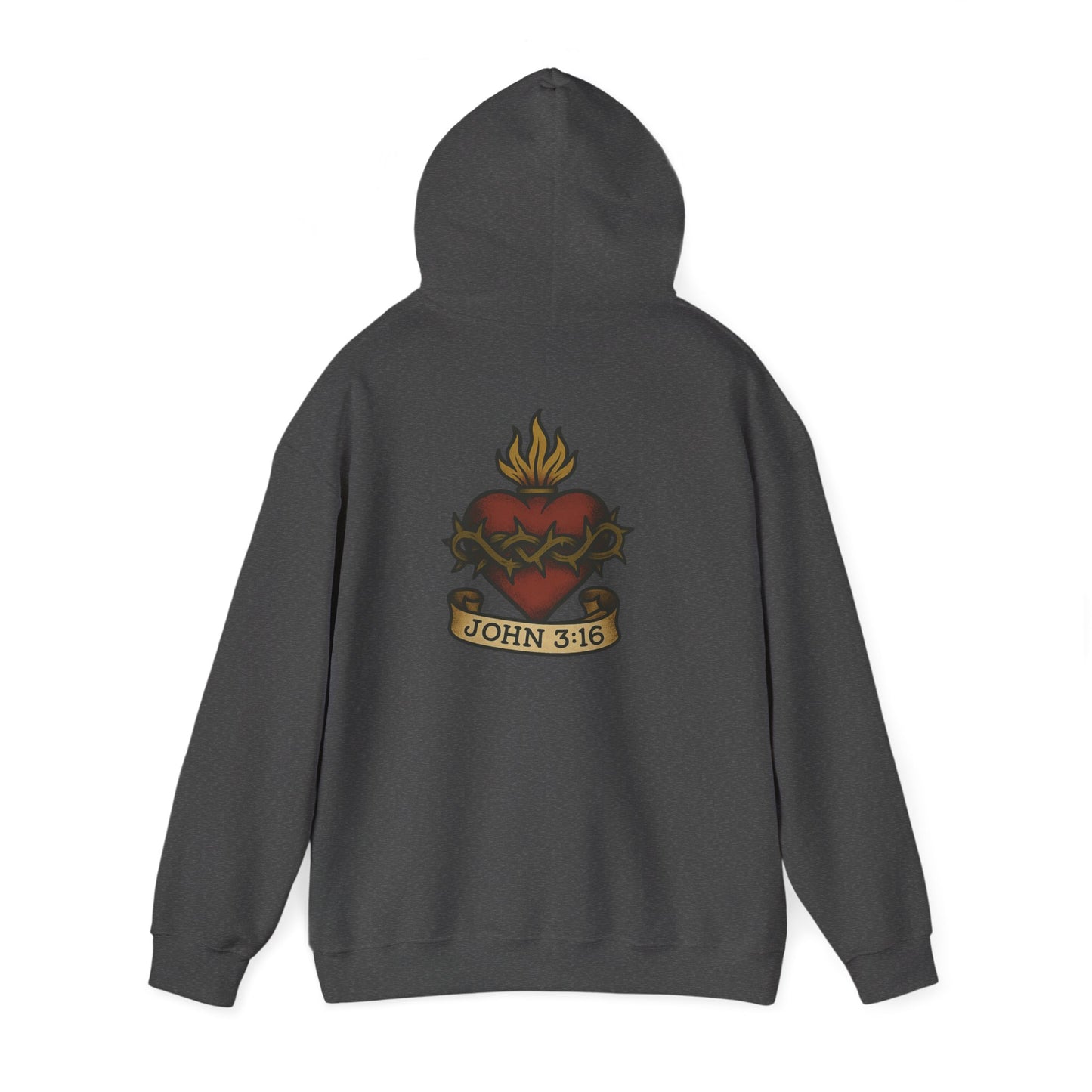 Sacred Heart Hoodie - John 3:16 Christian Hoodie