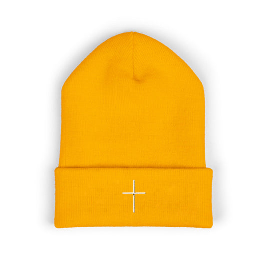 Embroidered Cross Beanie — Psalm Sundays