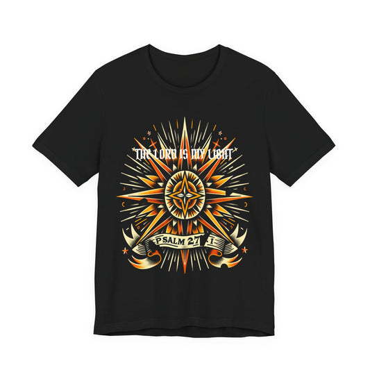 Psalm 27:1 Shirt | Vintage Tattoo-Inspired Tee
