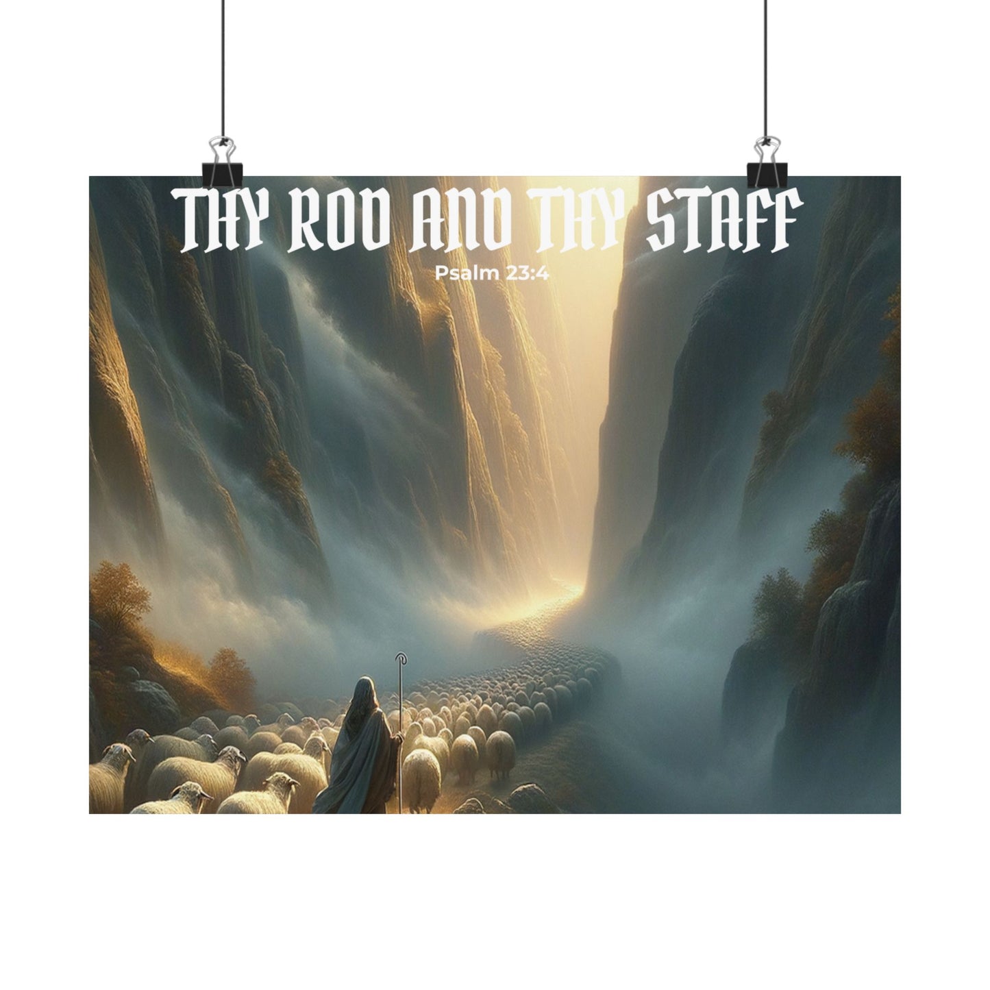 Thy Rod and Thy Staff — Psalm 23:4 Wall Poster