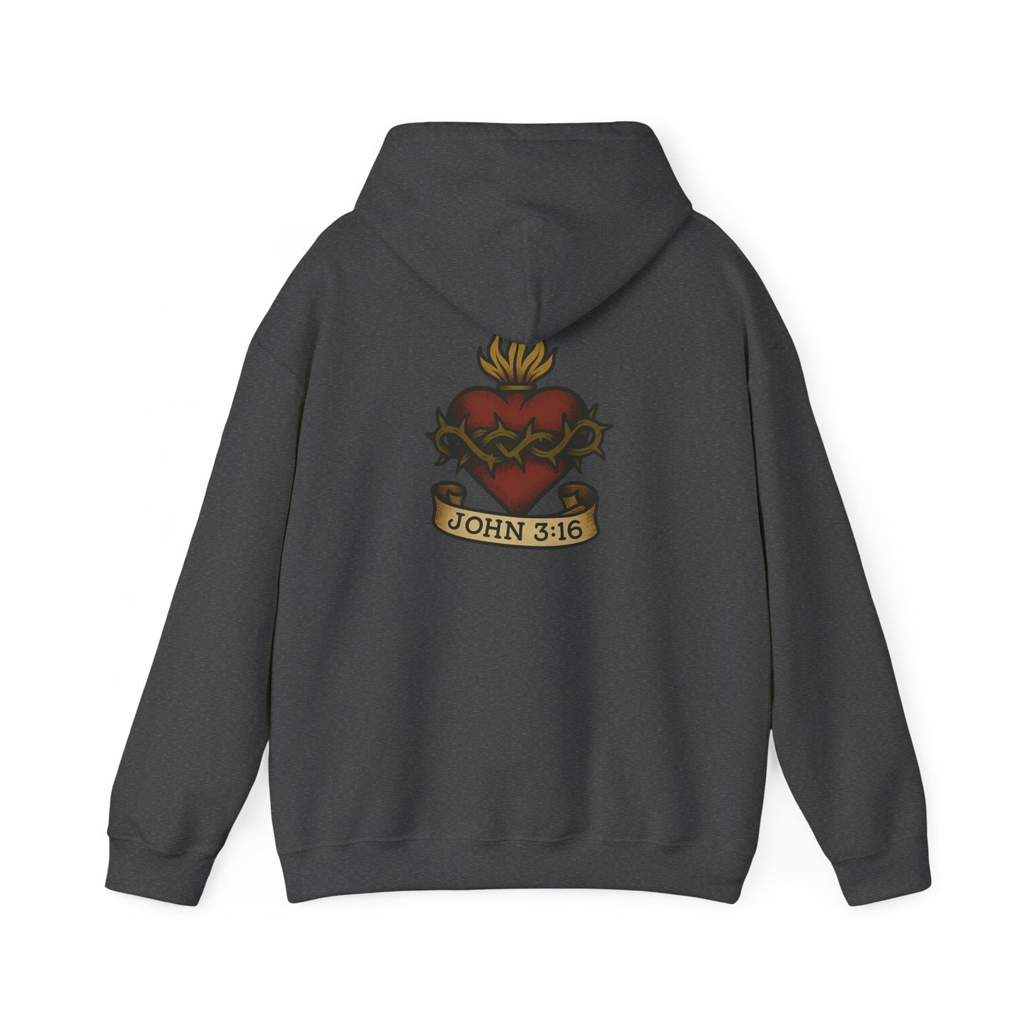 Sacred Heart Hoodie - John 3:16 Christian Hoodie