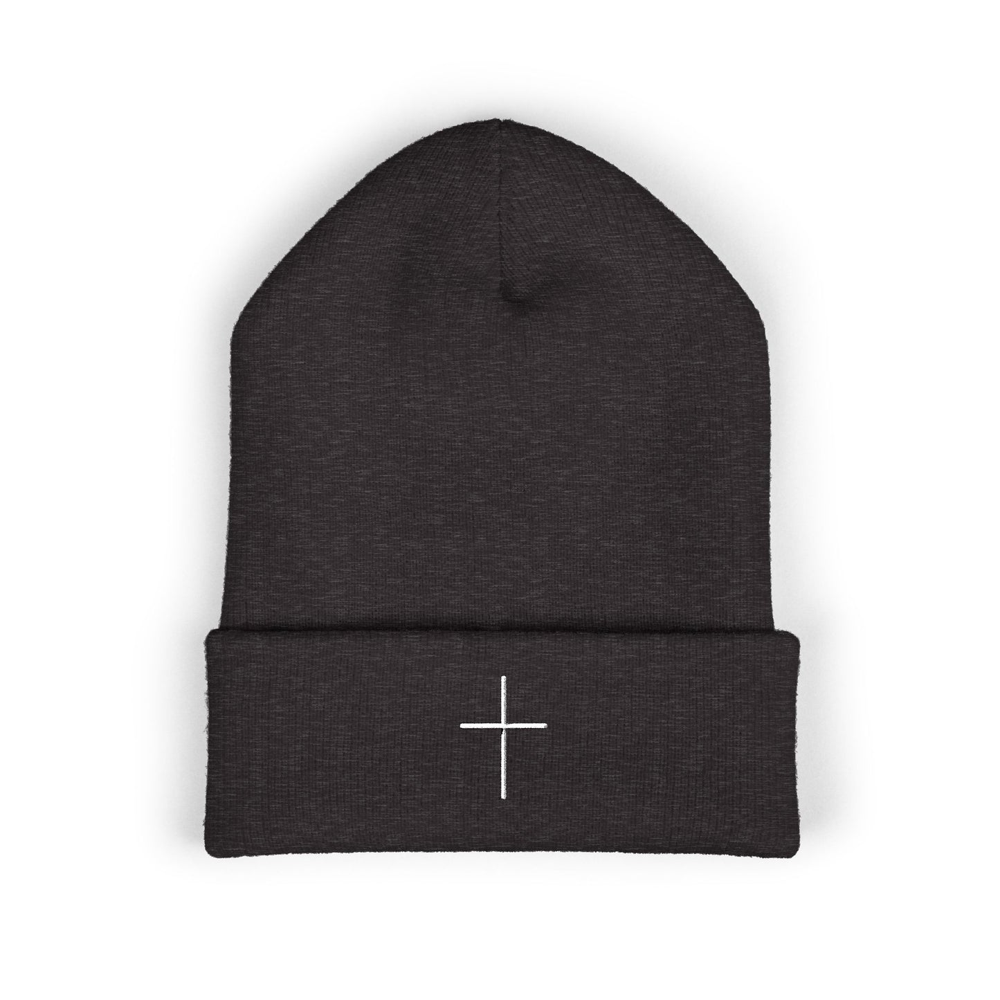 Embroidered Cross Beanie — Psalm Sundays