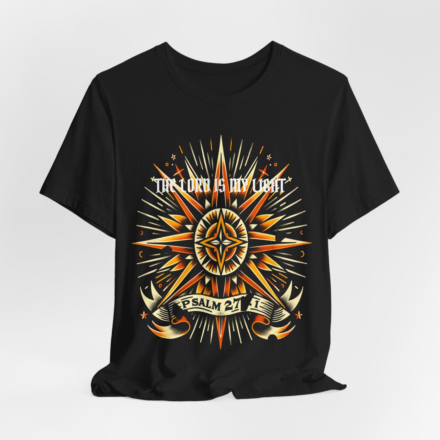 Psalm 27:1 Shirt | Vintage Tattoo-Inspired Tee