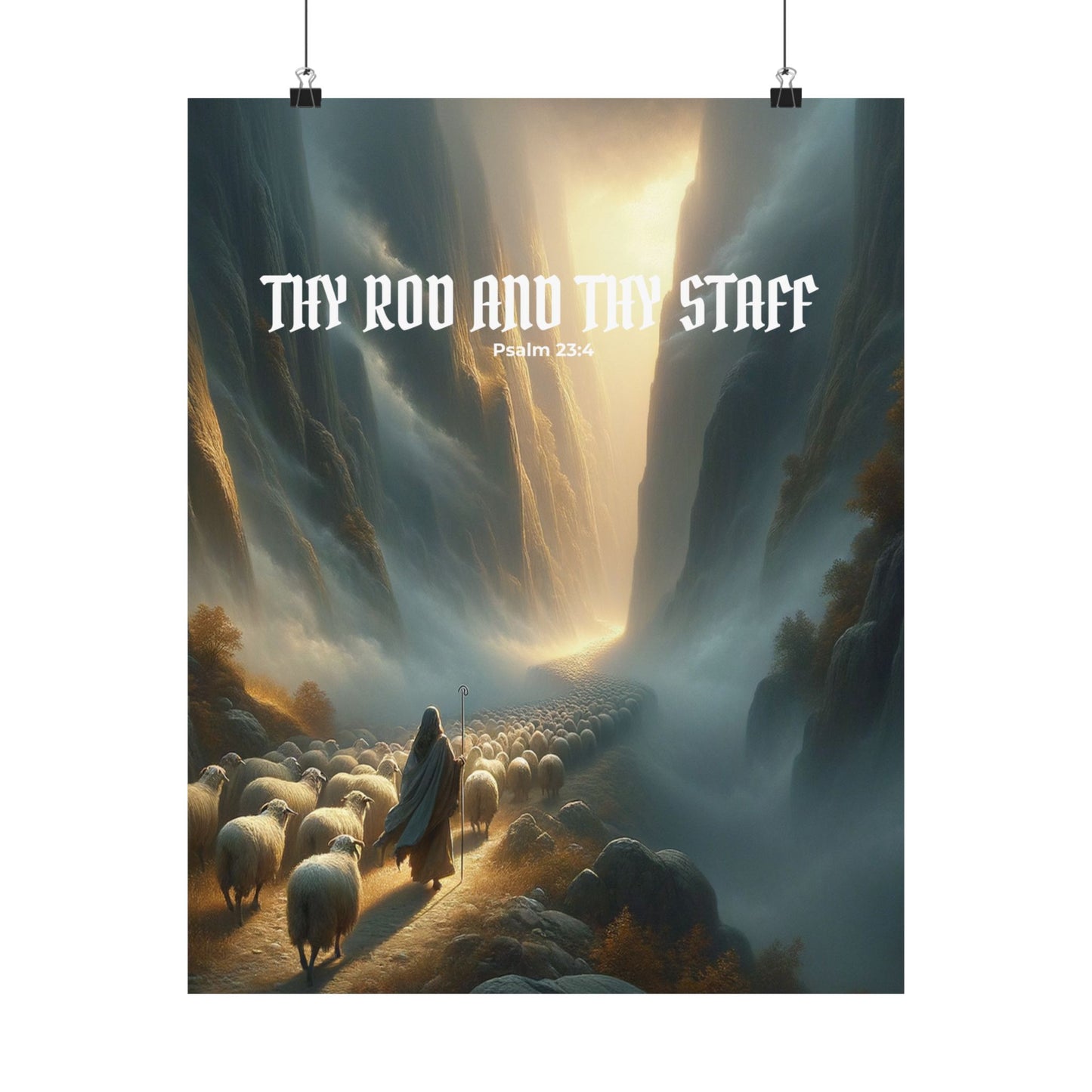 Thy Rod and Thy Staff — Psalm 23:4 Wall Poster