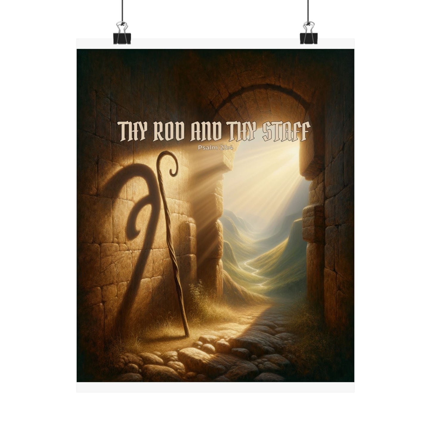 Thy Rod and Thy Staff — Psalm 23:4 Wall Poster