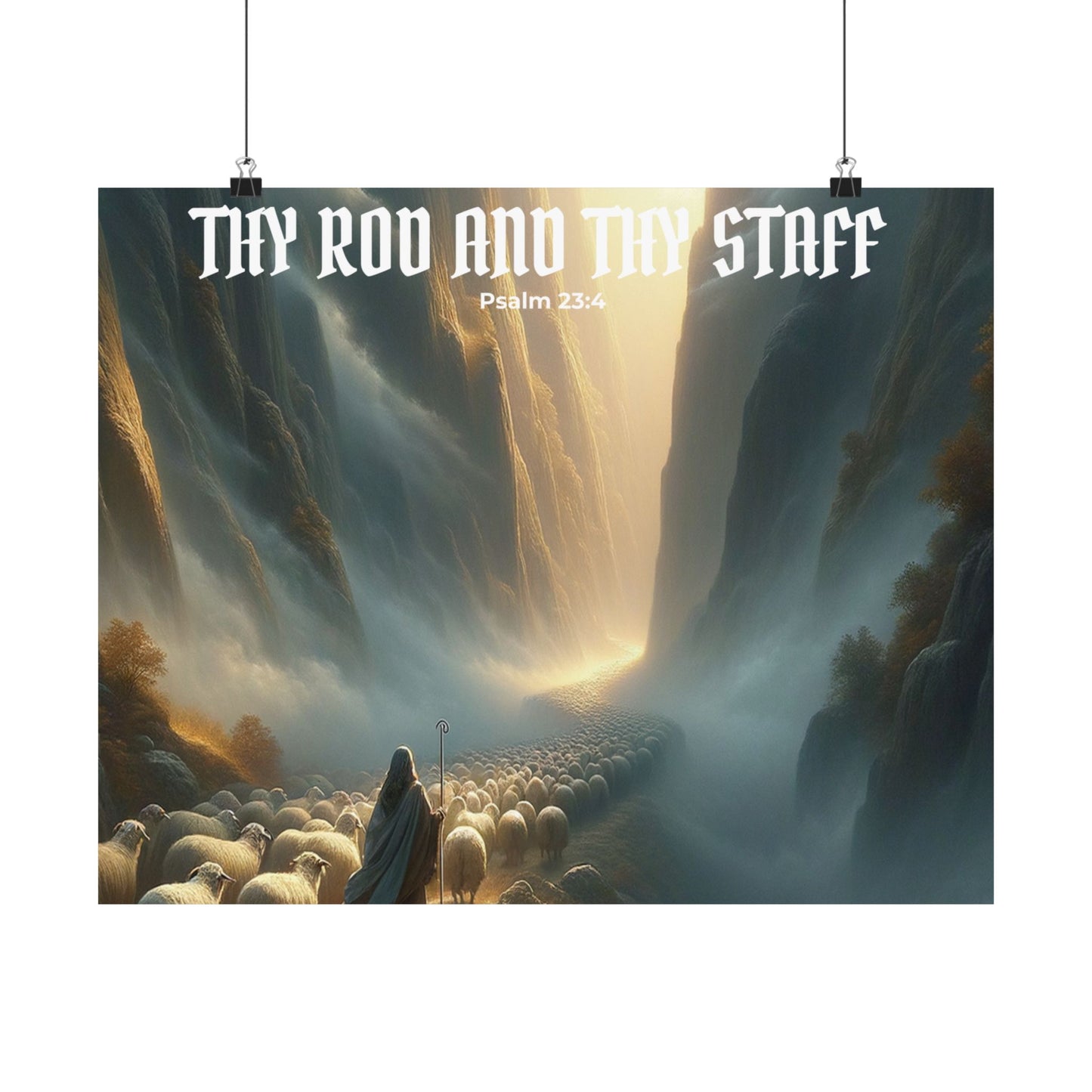 Thy Rod and Thy Staff — Psalm 23:4 Wall Poster
